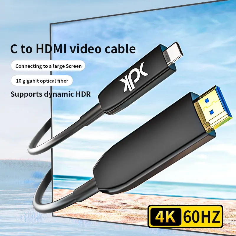 High-end Optical Connecting Mobile Phone Laptop to TV Male to Male Monitor AOC Fiber Usb c To Hdmi Adapter 4K Cable