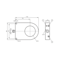 Sensor de Anillo Inductivo I7R217 I7R3051-FPKG/US-100-IPF, Interruptor de Proximidad Multifuncional PNP Sin Blindaje, Pantalla LED, 10-35V DC