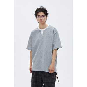 <span class=keywords><strong>Polo</strong></span> Casual Oversize da Uomo Estivo Nero con Scollo a V Manica Corta in Maglia 100% Cotone - Product Image 5