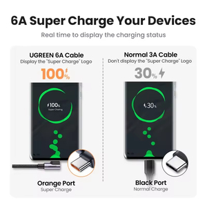 สายชาร์จ UGREEN หัว USB-C แบบงอ 90 องศา รองรับการชาร์จเร็ว 3A สายดาต้า Type-C ความยาว 1 เมตร 2 เมตร สำหรับ Huawei Honor - Product Image 3