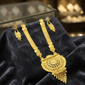 Wholesale Fashion 14K 18K 24K Micro Gold Long Jewelry Set, Brass Micro Forming Long Necklaces, Floral Design Long Jewelry Set. - Product Image 1