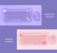 BT 3.0 çift modlu klavye kablosuz kedi Pet karikatür ofis 84-key Mini klavye windows ve IOS dizüstü bilgisayarlar için uygun