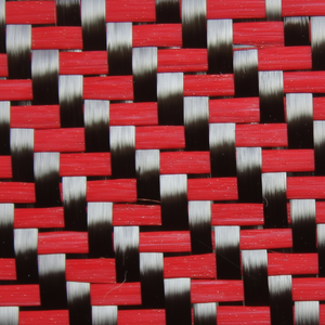 Tela de Fibra de Carbono Tejida Roja Jinsor en Sarga para Automóviles, Manualidades al Aire Libre e Industria - Piezas Compuestas 310gsm 0.3mm de Espesor - Product Image 1