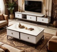 Table basse en verre et meuble TV de style moderne, meubles de maison élégants pour le salon