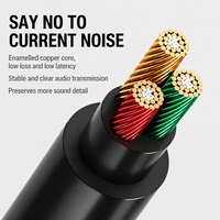 Cable de Audio Estéreo Hi-Fi de 3.5mm a Doble RCA, con Núcleo de Cobre Esmaltado y Chapado en Oro, Divisor Auxiliar en Y para Altavoces de Cine en Casa