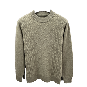 Coffee Cotton/Bamboo Fiber Breathable <b>Men's</b> Knitted Pullover Sweater Wholesale Winter Fashion Wear - Product Image 1
