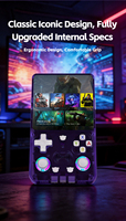 Qbuy X36 Ultra Konsol Game Genggam 4.2 Inci Sistem Android 10 3500mah Resolusi 720X720 Mendukung PSP PS1 WIFI 64gb dengan Permainan