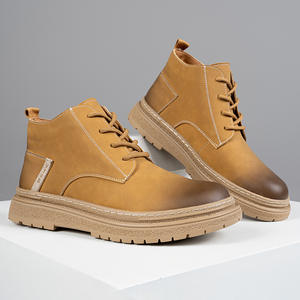 Bottes de travail décontractées en cuir véritable imperméables et confortables pour l'hiver, unisexes, avec semelle intercalaire en fourrure - Product Image 2