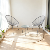 Acapulco Stuhl Bistro-Set Moderne PE-Rattan Gartenmöbel Stühle mit Tisch für Balkon Garten Innen- und Außenbereich
