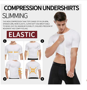 <span class=keywords><strong>T</strong></span>-<span class=keywords><strong>Shirt</strong></span> Amincissant et Correcteur de <span class=keywords><strong>Posture</strong></span> pour Hommes, Gaine Ventre Plat, Corset de Compression Brûle-Graisse Abdominal - Product Image 5