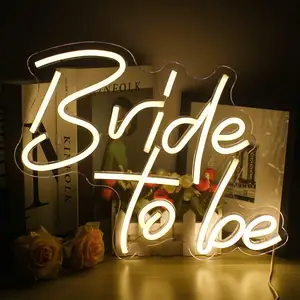 Custom Personalised Bride To Be Neon Signs Warm White LED Neon Lights For Wall Decor Wedding USB Neon Light Signs For Bachelore