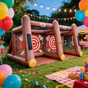 Jeu <span class=keywords><strong>de</strong></span> <span class=keywords><strong>lancer</strong></span> <span class=keywords><strong>de</strong></span> <span class=keywords><strong>hache</strong></span> gonflable commercial à double piste, thème <span class=keywords><strong>Viking</strong></span>, jeu interactif <span class=keywords><strong>de</strong></span> carnaval, en PVC, écologique - Product Image 4