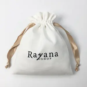 Health Skin Care Cosmetic Canvas Bag 100% Cotton Canvas Gift Jewelry Drawstring Bag High Quality Customized Screen Printing