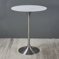 Table haute en acier inoxydable avec plateau en ardoise, durable pour l'hôtellerie et l'usage commercial
