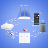 Interrupteur intelligent sans fil Zigbee Tuya 4 boutons, contrôleur de scènes, clavier de contrôle d'automatisation via application, autocollant de scène