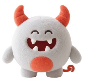 2025 all'ingrosso della fabbrica OEM di alta qualità adorabile giocattolo di peluche rotondo di colore arancione e grigio - Product Image 1