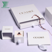 Boîte en carton personnalisée avec logo imprimé, boîte de luxe pour bracelet, bague, boucles d'oreilles, collier, emballage cadeau, boîte à bijoux