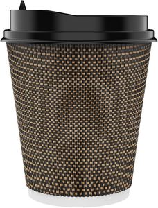 10oz 12oz 16oz Einweg-Pappbecher Kaffeebecher mit Deckel Rührstäbchen Dreischichtige Isolierte Gewellte Kraftpapier-Becher - Product Image 4