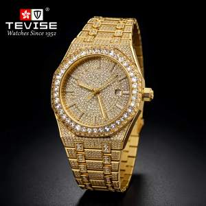 Reloj TEVISE de Lujo con Moissanita para Hombre, Relojes de Pulsera Mecánicos de Acero Inoxidable para Hombre, Reloj para Hombre, Resistente al Agua 5ATM - Product Image 2