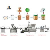 Ligne de machines automatiques de remplissage et de bouchage de bouteilles rondes, de pots, de chocolat, de ketchup, de sauce chili, de confiture, de pâte liquide et d'étiquetage