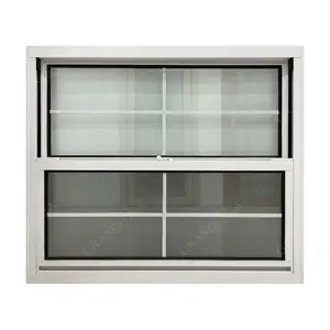 Grandsea Top Custom Aluminum Profile Frame Tempered Glass Hung Window Contemporary Style Double Hung Window Contemporary Style
