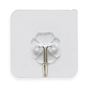 JYNB Transparent Adhesive Wall <b>Hook</b> 1pc Strong Load Bearing No Drilling Required For <b>Bathroom</b> Kitchen Modern Design - Product Image 1