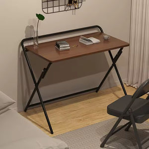 <span class=keywords><strong>Petite</strong></span> table de bureau à domicile, bureau d'ordinateur pliable portable avec étagère, meubles gain de place pour ordinateur portable, étude - Product Image 4