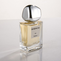 Flacon vaporisateur de parfum en verre transparent haute couture 30ml 50ml bouche rectangulaire en rouleau avec dessus irrégulier