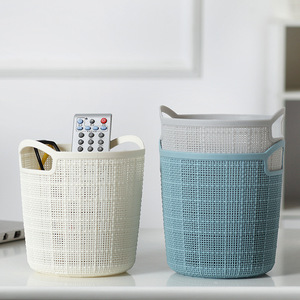 Laundry Hamper <b>Large</b> Round Blue PP Eco-Friendly Storage <b>Basket</b> For Home Bathroom Bedroom Use - Product Image 4