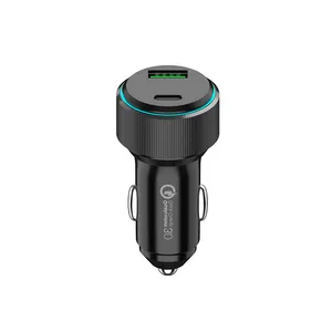 Wesdar 66W USB Một Nhanh Chóng Sạc Di Động Kép Cổng Đa Chức Năng Car Charger Loại C Car Charger Adapter Với Vỏ Kim Loại