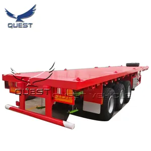 QUEST 3 assi 40ft 45ft bulk cargo container transport semirimorchio a pianale ribassato per l'uganda