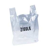 Sacs en plastique transparents LDPE personnalisés avec logo imprimé, sacs de shopping réutilisables pour l'emballage de détail