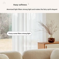Voilage en tissu 100 % polyester moderne, translucide, non transparent, pour baies vitrées, balcons et salons