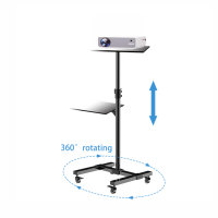 Projecteur d'appareil photo mobile Support pour ordinateur portable 2 étagères Chariot roulant avec plateau Hauteur réglable Chariot de présentation Support de projecteur
