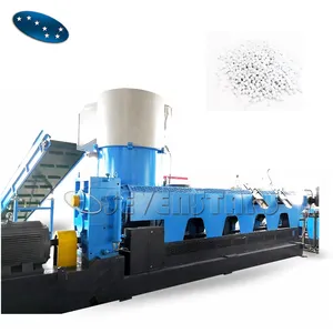 Compactor type plastic film water ring cutting recycle granules making machine
