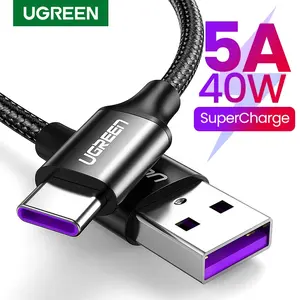 Wholessale Ugreen USB 5A 40W סוג C כבל עבור סמסונג S21 Huawei Xiaomi אנדרואיד נייד טלפון מהיר טעינת USB C Matebook Rs Pr