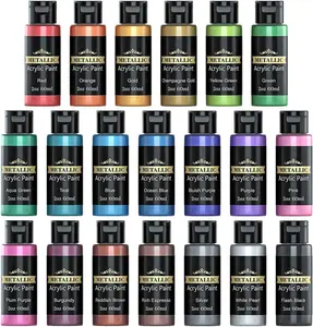 Lot de 20 bouteilles de <span class=keywords><strong>peinture</strong></span> <span class=keywords><strong>acrylique</strong></span> métallisée classique <span class=keywords><strong>dorée</strong></span> pour étudiants en art <span class=keywords><strong>Peinture</strong></span> <span class=keywords><strong>acrylique</strong></span> de haute qualité - Product Image 1