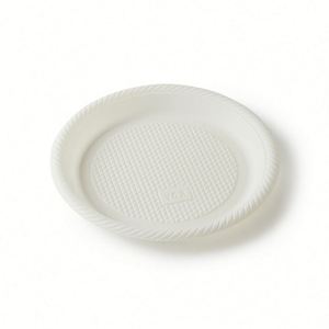 Vaisselle jetable biodégradable en amidon de maïs, ronde, 9 pouces, 3 compartiments, blanche, pour le camping - Product Image 4
