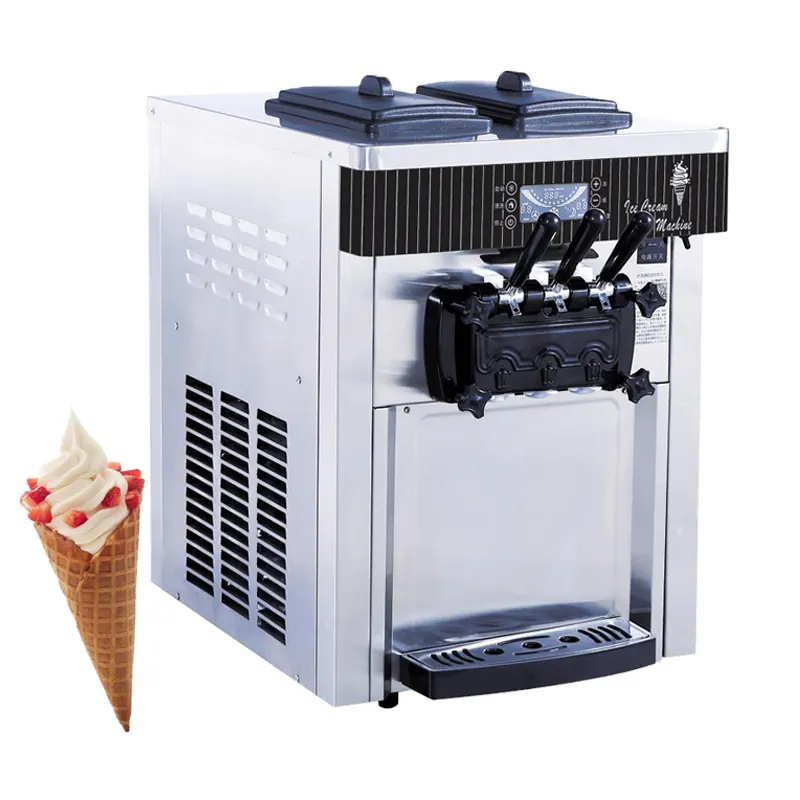 Machine de fabrication de crème glacée automatique dessus de table 3 saveurs yaourt machines à crème glacée molle commerciales pour les prix des camions de nourriture