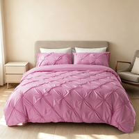 Parures de lit modernes unies super douces de qualité supérieure, collection hôtelière et décoration intérieure, ensemble housse de couette matelassée à poignées