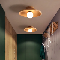 Plafonnier moderne en bois de noyer à hauteur réglable pour allée, couloir, passage, escalier, LED à intensité variable avec garantie d'un an