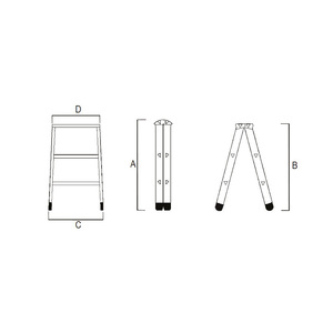 <b>Folding</b> <b>Stool</b> PIATTO Stairs Lightweight Portable <b>Step</b> Ladder for Home Use - Product Image 1