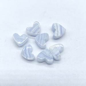 Ágata de encaje azul 7x8mm Ajuste de joyería cabujón de corte de corazón - Product Image 5