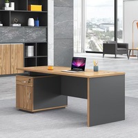Escritorio Ejecutivo de Madera Resistente, Escritorio para Computadora con Diseño Moderno para el Hogar o la Oficina, Marca HY