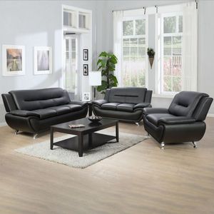 Luxury Modern 2 Seater <b>Sofa</b> Set Furniture Home <b>Office</b> Hotel Black Leather Modular <b>Sofas</b> for Sale - Product Image 5