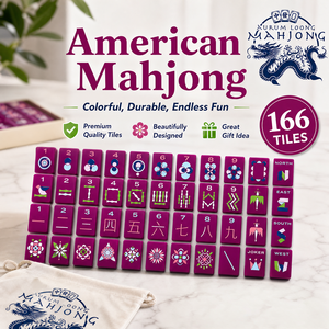 Juego de Mahjong de <span class=keywords><strong>Terciopelo</strong></span> Color Ciruela, Fichas Acrílicas Blancas con Cara Morada, 166 Piezas, Personalizable, Listo para OEM - Product Image 1