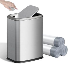 Petite <span class=keywords><strong>poubelle</strong></span> de salle de bain 8L/2.1 Gal avec <span class=keywords><strong>couvercle</strong></span>, <span class=keywords><strong>poubelle</strong></span> rectangulaire à dessus pivotant - Product Image 1