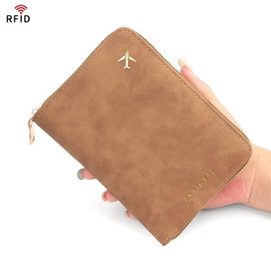 Portefeuille de passeport à fermeture éclair en gros, porte-passeport en cuir PU multicolore avec fente pour carte SIM et carte mémoire pour les voyages - Product Image 4