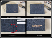 Dompet Lipat Dua Kulit Asli Dilindungi RFID untuk Pria, 2 Kompartemen Tempat Kartu, Dompet Saku Klasik Tipis, Hadiah
