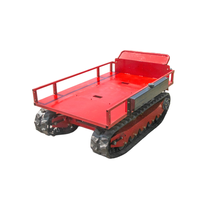 Capacité de charge maximale 2 tonnes, 15 CV, transporteur à plateau plat hybride essence-batterie télécommandé, démarrage électrique, chenilles en caoutchouc